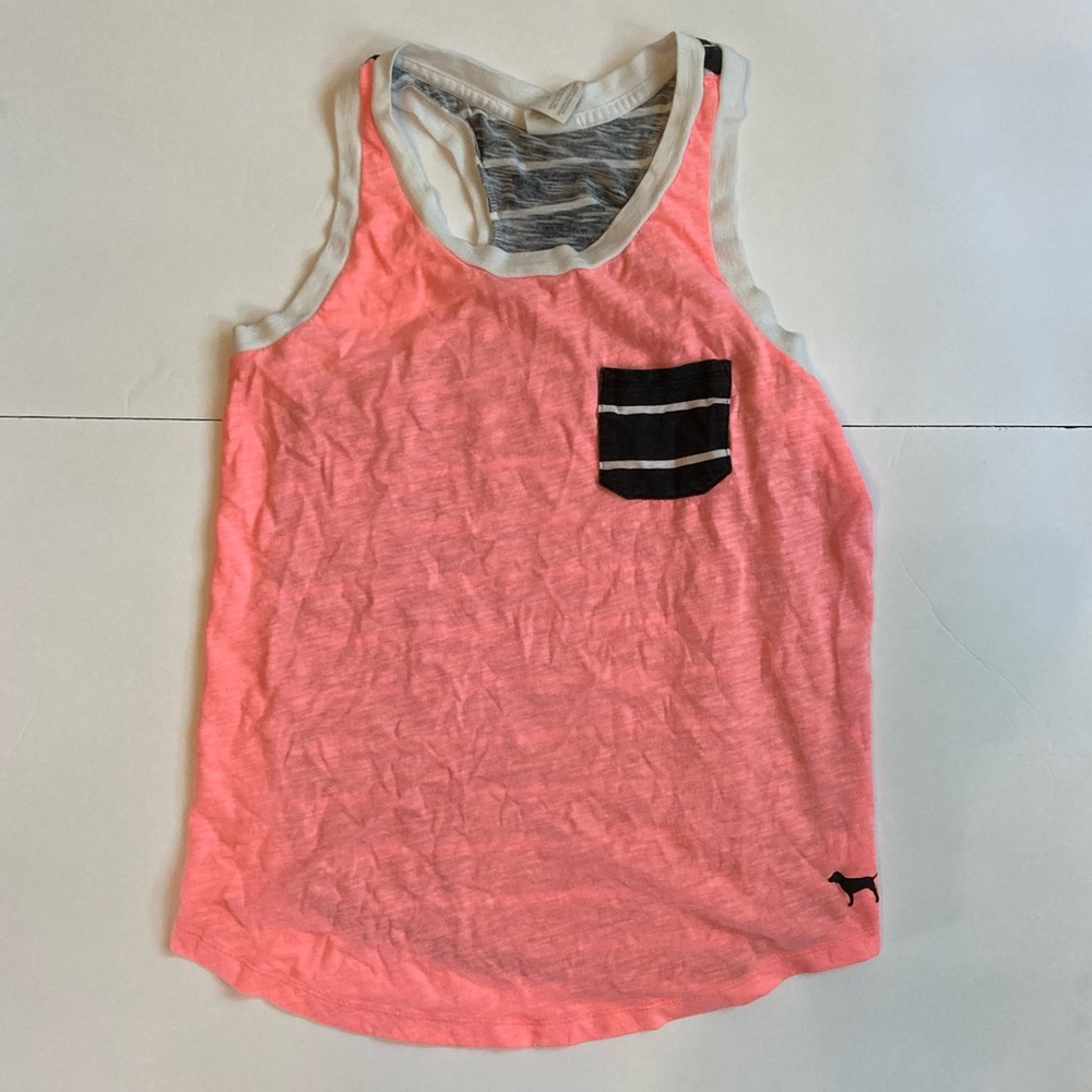 2 for $10 | Victoria’s Secret PINK Grey, Pink and Black Racer Back Tank | Small